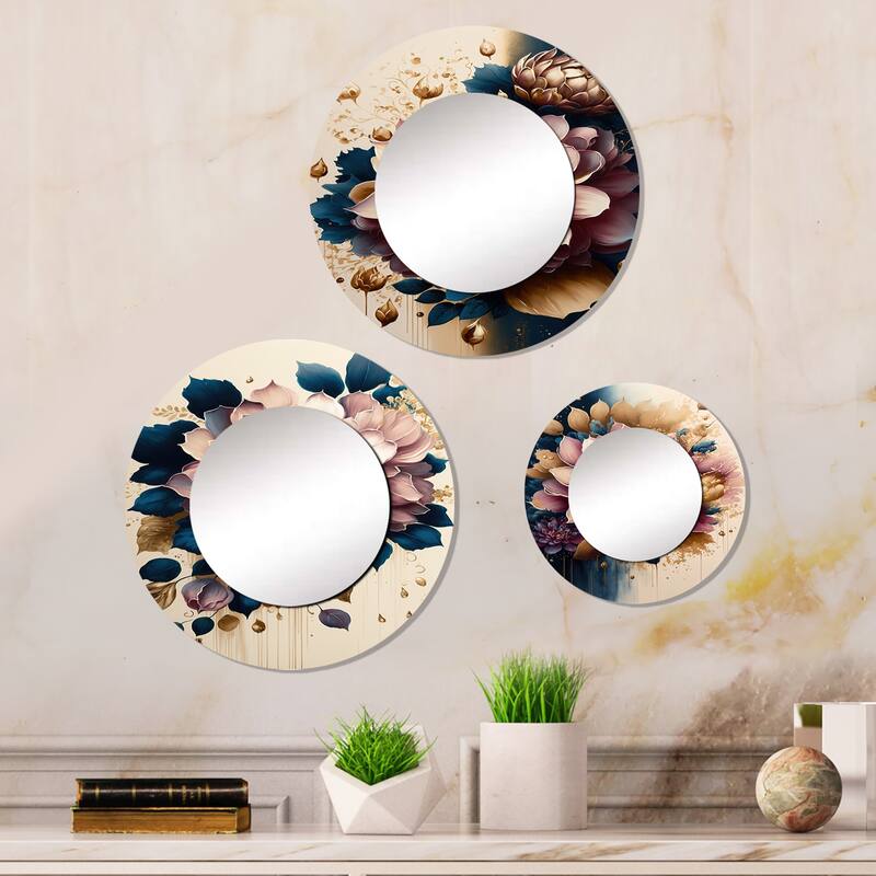 Designart "Butterfly Fauvist Flutter" Butterfly Mirror Set Of 3